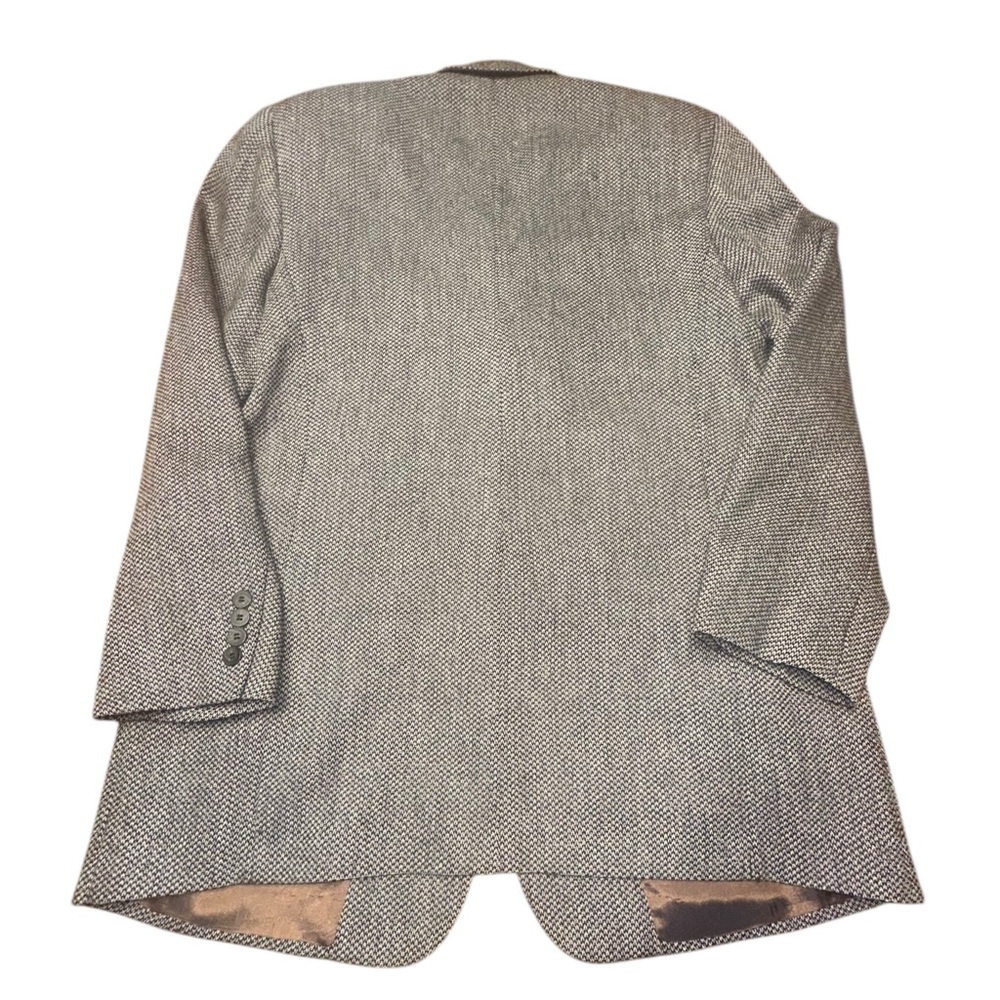 Vintage 80’s Donna Karan NY Blazer 42R Made in Italy Brown Wool Tweed Sport Coat - Picture 4 of 9